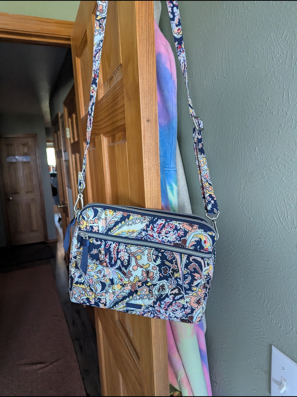 Vera Bradley Navy Floral Paisley Crossbody Bag